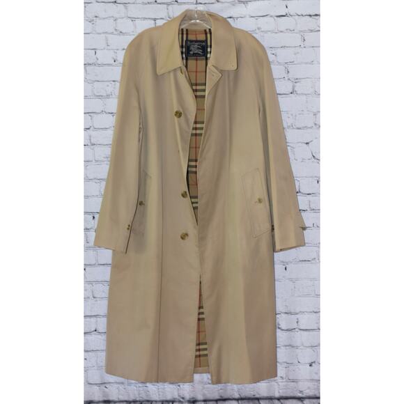 Burberry Vintage Trench Coat Khaki With Nova Check Pattern Liner Unisex - Picture 1 of 14